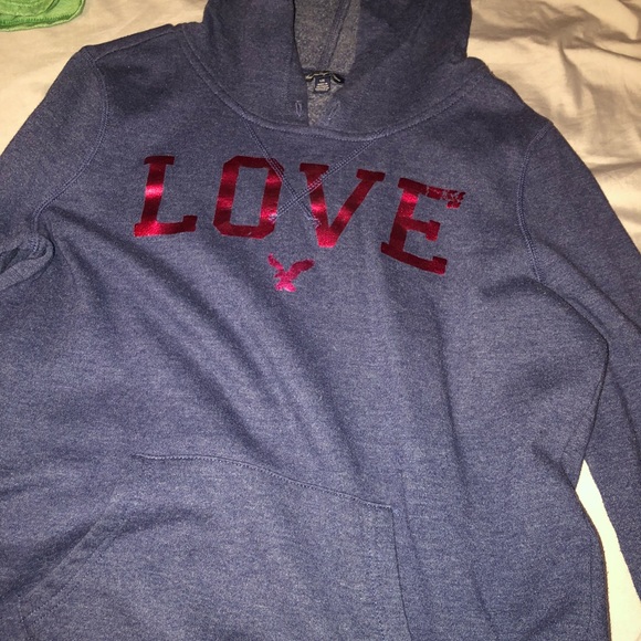 American Eagle Outfitters Tops - American Eagle Blue “LOVE” Sweatshirt
